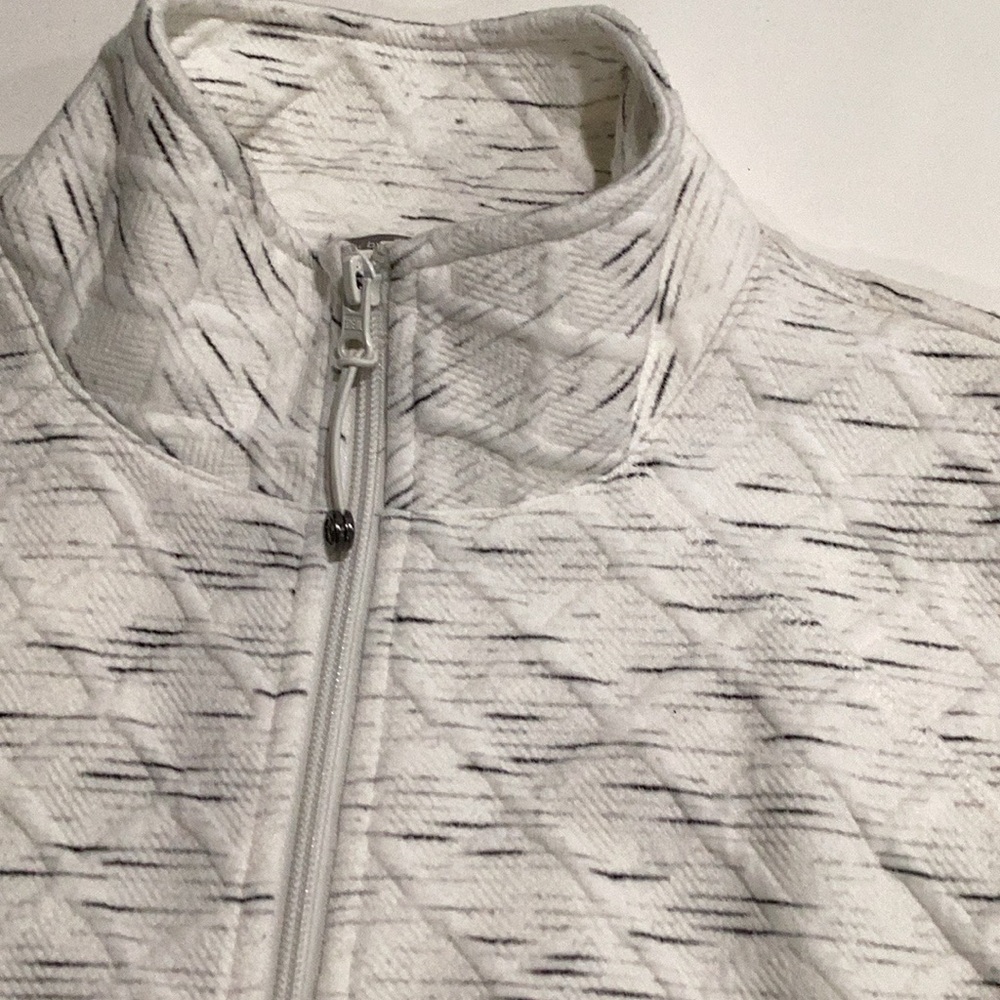 White Quilted Zip-Up Jacket